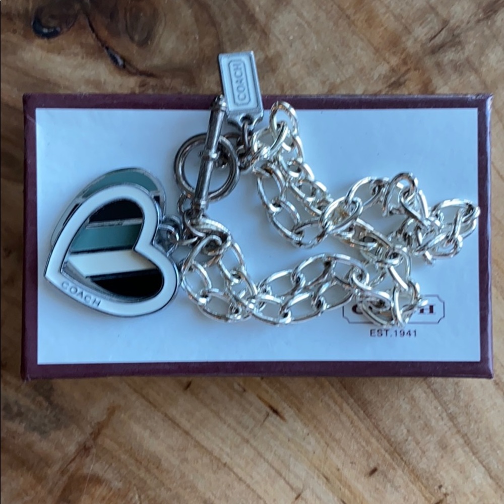 Coach double stranded heart charm bracelet